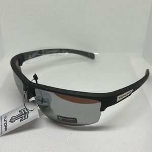 Tundra Mens Semi Rimless Soft Frame Mirrored Wrap Sunglasses
